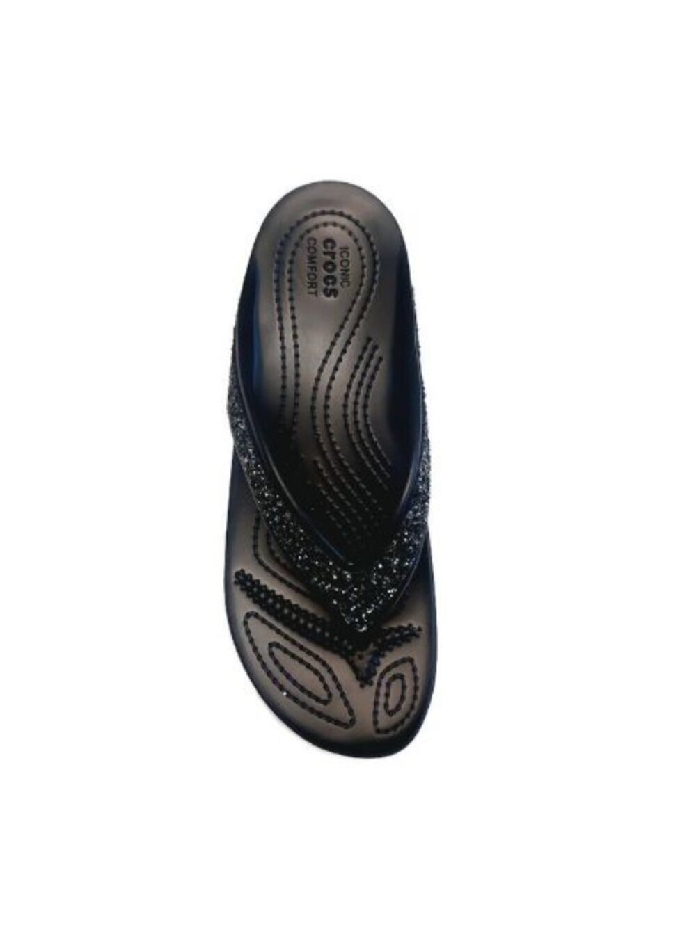CROCS Sloane Womens Size 10 Glitter Wedge Flip Flops Lightweight Slip On Sandals - Picture 3 of 9
